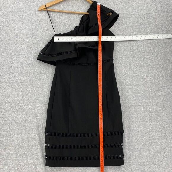 Endless Rose Dress Womens Small Black One Shoulder Ruffled Cut Out Hemline - Picture 8 of 11